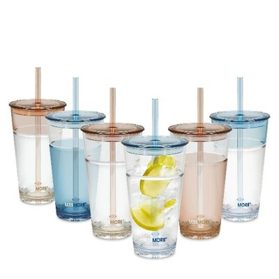 Spanish Recycled Glass to Go Tumbler with Straw by World Market