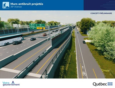 Murs antibruit projets - 39e Avenue (Groupe CNW/Cabinet de la vice-premire ministre et ministre des Transports et de la Mobilit durable)