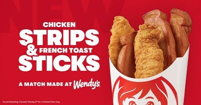 Wendy’s new Chicken Strips ‘n French Toast Sticks combine sweet and savoury flavours, inspired by Canadian’s cravings. (CNW Group/Wendy's Restaurants of Canada)