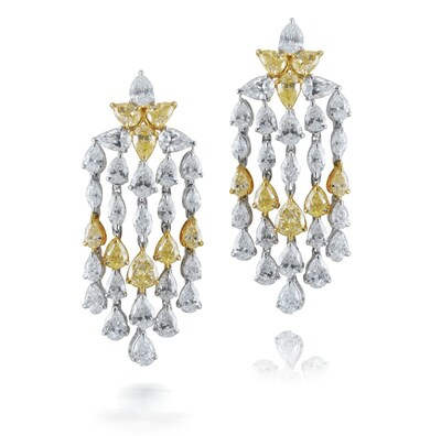 Beauvince Sunrise Suite Earrings in Platinum and Gold