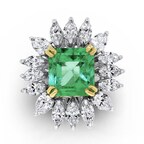 Wizard of Oz Emerald Ring (6.30 ct Emerald & Diamonds) in White Gold  by Beauvince