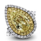 Illumina Ring (8.85 ct Pear Shape Fancy Yellow GIA Diamond) in Platinum by Beauvince