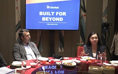 UnionBank's Ramon Duarte (UnionBank Transaction Banking Head) & Erika Dizon-Go (UnionBank Transaction Banking Corporate Product Management Head) shared how to make payments and transactions easier in a media roundtable discussion at Makati Shangri-la last November 9, 2023.