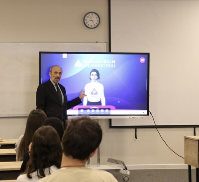 AI Assistant Cere Attends to a Class at Ankara Science University