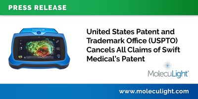 United States Patent and Trademark Office (USPTO) Cancels All Claims of Swift Medical’s Patent. MolecuLight Victorious in its Efforts to Prove Swift Medical Did Not Merit a Patent (CNW Group/MolecuLight)