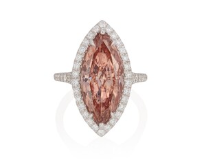 A 5 carat Fancy Intense Orangy-Pink diamond leads Moran's Fine Jewelry &amp; Watches sale!