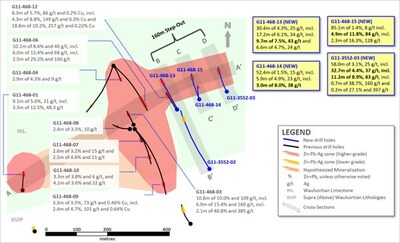 Exhibit 1. Plan View of New Step-Out Drill Holes at Ballywire Discovery, Ireland (CNW Group/Group Eleven Resources Corp.)