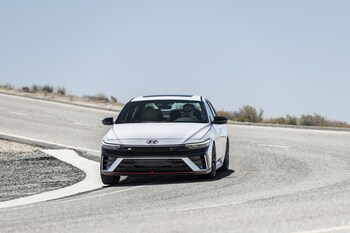 Refreshed Elantra N with redesigned front bumper fascia and grille