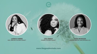 The Great Exhaletm, a private membership community created exclusively to center Black women, has been honored with two Silver Muse Awards for their brand refresh, which includes a new logo, brand mark, and visual identity. The team behind the rebrand is Lisa Hurley (center): Founder, The Great Exhale; Latrice Torres (left): Executive Director, The Great Exhale; Rose Reynolds (right): Creative Director, Rose Reynolds & Co. For more information, visit www.itsthegreatexhale.com.