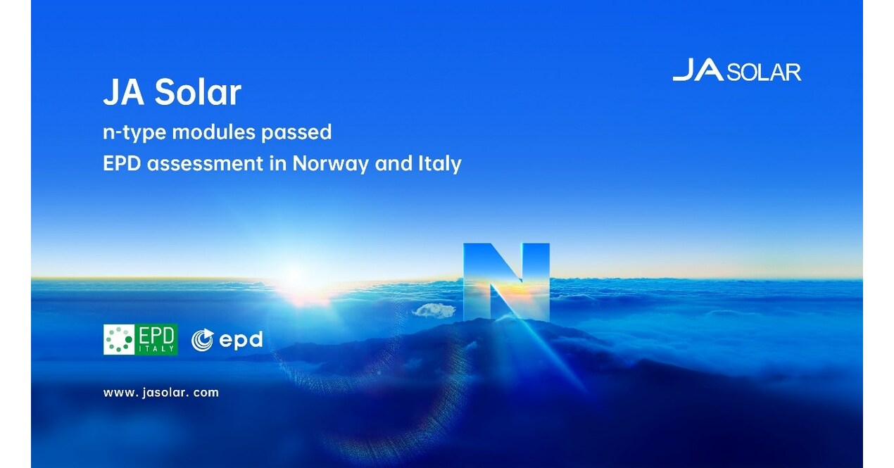 JA Solar n-type produkter består EPD-vurdering i Norge og Italia