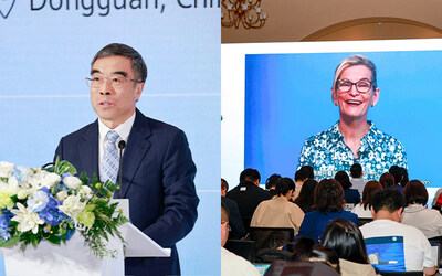 Speakers from Huawei and ITU gave speeches (PRNewsfoto/HUAWEI TECHOLOGIES CO., LTD.)