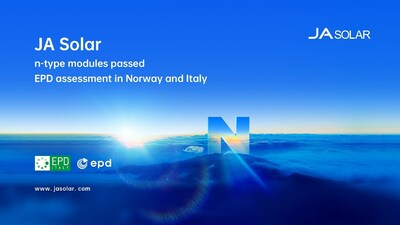 Los productos tipo N de JA Solar pasaron la evaluación de EPD en Noruega e Italia (PRNewsfoto/JA Solar Technology Co., Ltd.)
