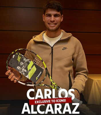 Carlos Alcaraz signs exclusively for Icons.com