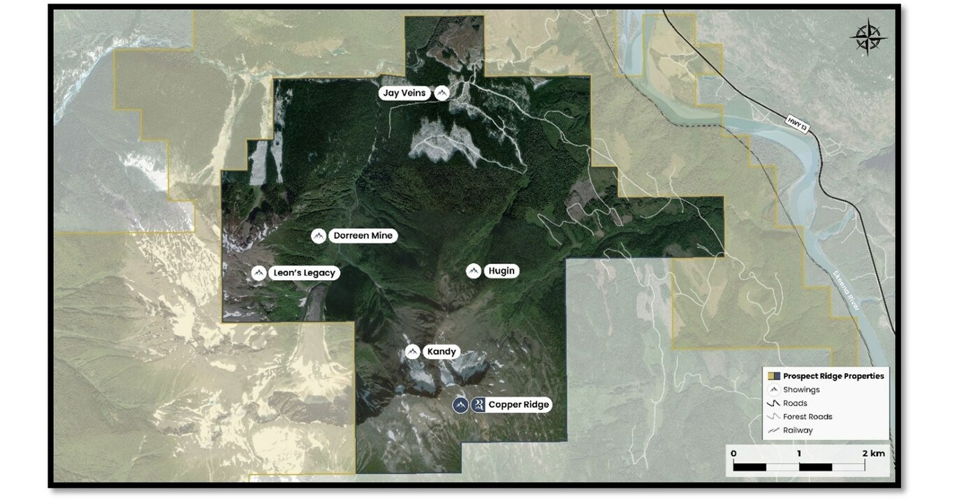 PROSPECT RIDGE RESOURCES CONTINUES TO EXTEND THE COPPER RIDGE MINERALIZED ZONE OVER 1,250 METRES