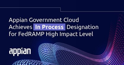 Appian announces that Appian Government Cloud (AGC) has attained an "In Process" designation for the Federal Risk and Authorization Management Program (FedRAMP) High authorization.