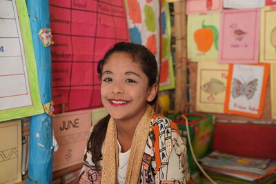 Jannat in her ECW-supported, Save the Children-run community-based education class. © Save the Children Bangladesh/Rubina Hoque Alee
