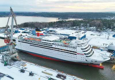 MV Isabelle recently left drydock in Europe, and is now on its way to British Columbia, Canada and the Woodfibre LNG project. (CNW Group/Bridgemans Services Group (BSG))