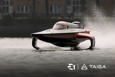 Un bateau de course RaceBird  moteur lectrique de l'E1 Series (Groupe CNW/Taiga Motors Corporation)