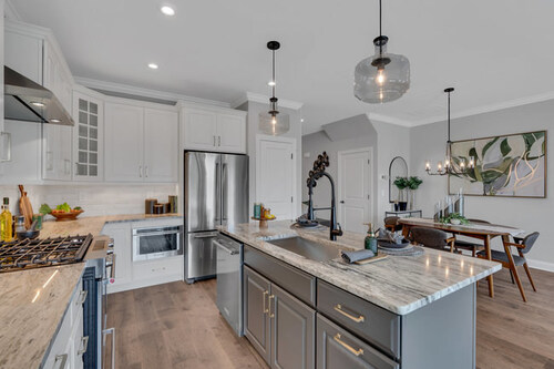 The kitchen in the Amherst model home for sale at Traditions at Wall.