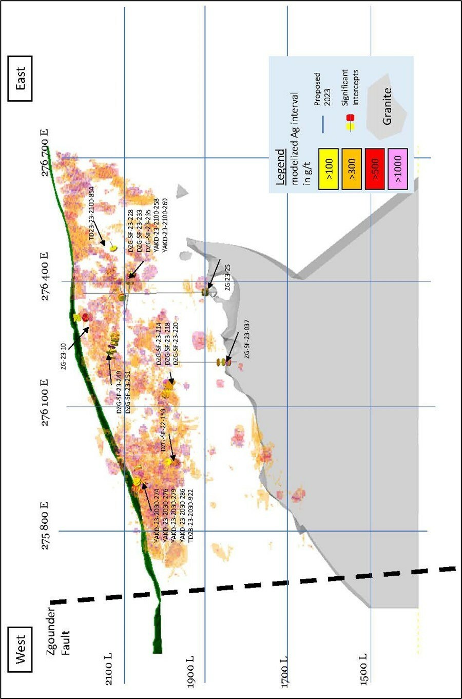Figure 1 - Location of Drill Results at Zgounder (CNW Group/Aya Gold & Silver Inc) Figure 1 - Location of Drill Results at Zgounder (CNW Group/Aya Gold & Silver Inc)