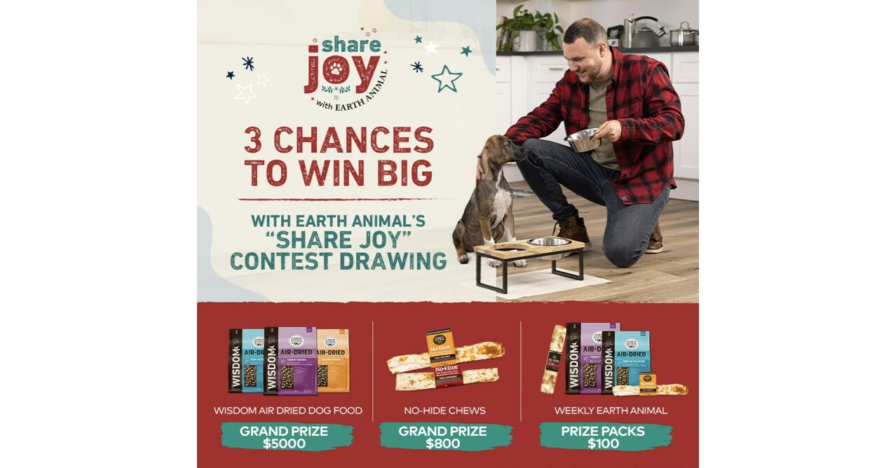 Win a Year's Supply of Amazing Dog Food with the Earth Animal SHARE JOY ...