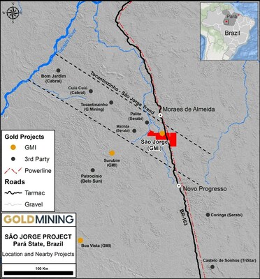 Figure 1 – Tapajos Gold District and location of São Jorge (CNW Group/GoldMining Inc.)