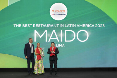 Lima's Maido is named The Best Restaurant in Latin America 2023, sponsored by S.Pellegrino & Acqua Panna, at an awards ceremony in Rio de Janeiro, reclaiming the No.1 spot for the first time since 2019.