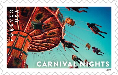 U.S. Postal Service Reveals Additional Stamps for 2024 - Carnival Nights Stamp - Image Credit: U.S. Postal Service