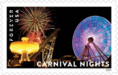 U.S. Postal Service Reveals Additional Stamps for 2024 - Carnival Nights Stamp - Image Credit: U.S. Postal Service