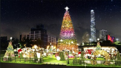 From now till January 1, 2024, Hong Kong WinterFest takes place at Harbourside Lawn West of Art Park in West Kowloon Cultural District. (CNW Group/Hong Kong Tourism Board)