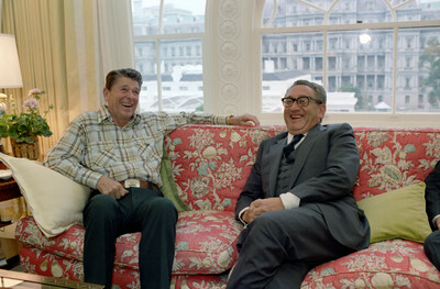 6/10/1981 President meeting with Henry Kissinger in the White House Residence