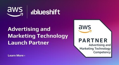 Blueshift is proud to achieve the AWS Advertising and Marketing Technology Competency in the category of Digital Customer Experience (PRNewsfoto/Blueshift)