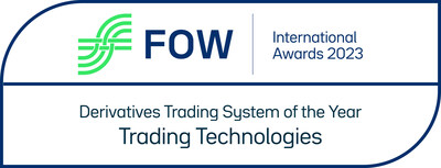 Trading Technologies won the 2023 FOW International Award for Derivatives Trading System of the Year.