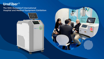 UroFiber SuperPulsed Thulium Fiber Laser System shines at MEDICA 2023, commanding global attention and fostering collaborative partnerships. Client acclaim echoed through the exhibition as they hailed UroFiber as the frontrunner, setting new standards in urological innovation. Trust in Rhein Laser, as we illuminate the path to advanced medical excellence through groundbreaking technology.
