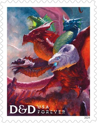 U.S. Postal Service Reveals Additional Stamps for 2024 - Dungeons & Dragons Stamp - Image Credit: U.S. Postal Service