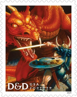 U.S. Postal Service Reveals Additional Stamps for 2024 - Dungeons & Dragons Stamp - Image Credit: U.S. Postal Service