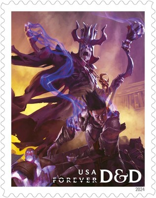 U.S. Postal Service Reveals Additional Stamps for 2024 - Dungeons & Dragons Stamp - Image Credit: U.S. Postal Service