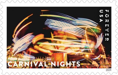 U.S. Postal Service Reveals Additional Stamps for 2024 - Carnival Nights Stamp - Image Credit: U.S. Postal Service