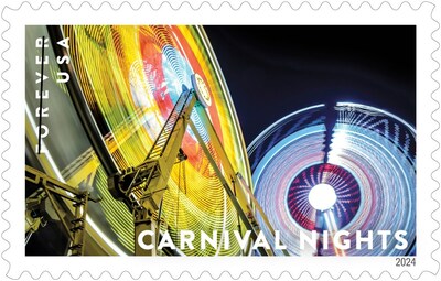 U.S. Postal Service Reveals Additional Stamps for 2024 - Carnival Nights Stamp - Image Credit: U.S. Postal Service