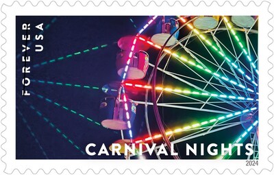 U.S. Postal Service Reveals Additional Stamps for 2024 - Carnival Nights Stamp - Image Credit: U.S. Postal Service