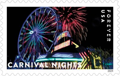 U.S. Postal Service Reveals Additional Stamps for 2024 - Carnival Nights Stamp - Image Credit: U.S. Postal Service