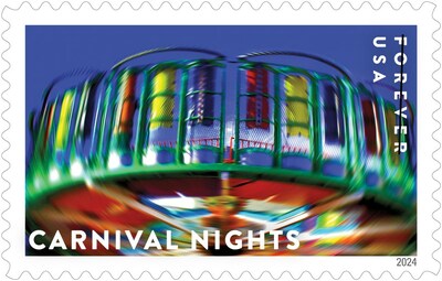 U.S. Postal Service Reveals Additional Stamps for 2024 - Carnival Nights Stamp - Image Credit: U.S. Postal Service