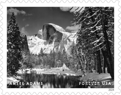 U.S. Postal Service Reveals Additional Stamps for 2024 - Ansel Adams Stamp - Image Credit: U.S. Postal Service