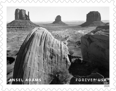 U.S. Postal Service Reveals Additional Stamps for 2024 - Ansel Adams Stamp - Image Credit: U.S. Postal Service