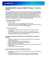 Boeing’s CMMA ITB Program – Value for Canada