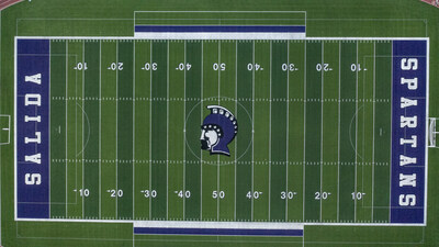 Salida High School has a brand new Matrix Helix® synthetic turf field installed by Hellas and a Soteria Max Pad below the surface 
proving safety is a priority in Salida School District.