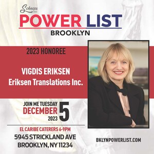 Eriksen Translations Founder &amp; CEO Vigdis Eriksen Named to 2023 Brooklyn Power List