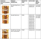 Mars Wrigley UK takes the precautionary step of recalling a limited number of Revels® 205g More to Share, Revels® 112g Pouch and Revels® 71g Treat Bag (price marked pack) in the UK