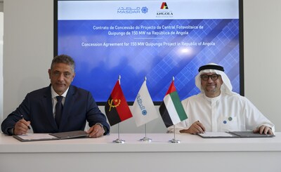 HE Joao Baptista Borges, Angola's Minister of Energy and Water and Masdar's Chief Executive Officer, Mohamed Jameel Al Ramahi