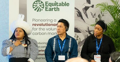 H.E. Sonia Guajajara (L),  Gustavo Snchez, Mexican Network of Forest Peoples Organizations (C), H.E. Eve Bazaiba (R)